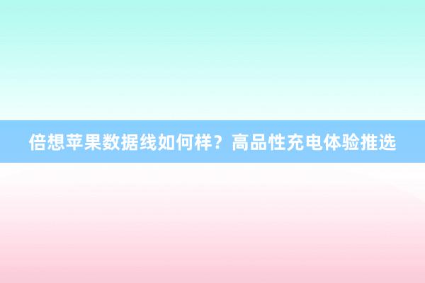 倍想苹果数据线如何样？高品性充电体验推选